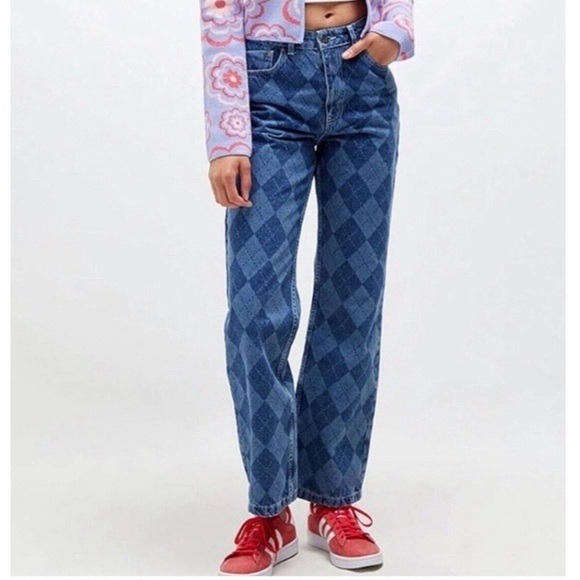 The RAGGED PREIST x Free People Detention Argyle Jeans - Picture 3 of 13